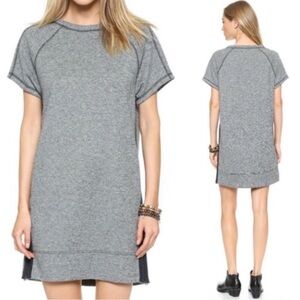MADEWELL Panorama SZ S Marled Gray Tunic Dress Pockets Side Slit Travel Concert